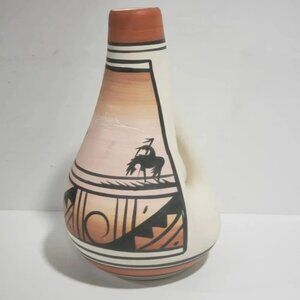 VTG Jaylee Dine Navajo Hand Painted Native American Pottery VaseJug